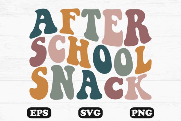After School Snack Retro Wavy Svg Design: Graphics for Crafts