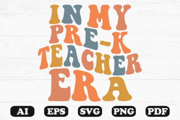 Retro Pre-K Teacher Graphics for Crafts