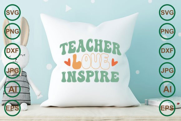 Retro Teacher Love SVG for Crafts & Graphics