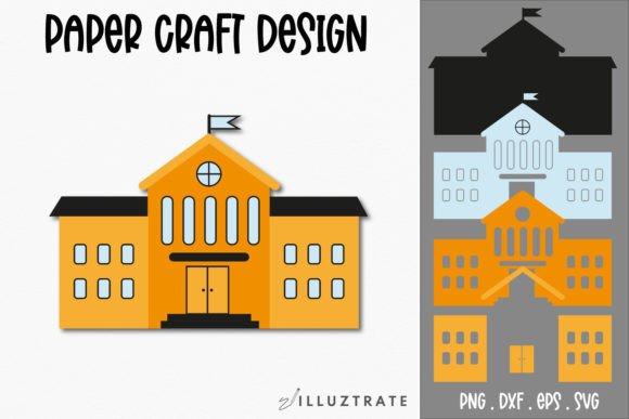 School Building SVG for Crafts & Graphics