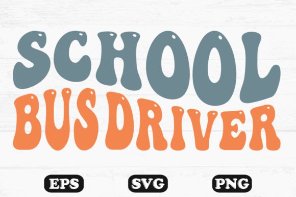 School Bus Driver Retro Wavy Svg: Graphics for Crafts