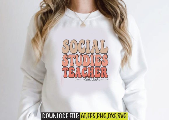 Social Studies Teacher Retro Design: Graphics for Crafts