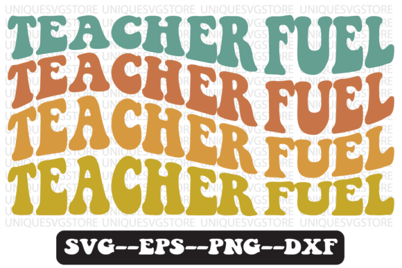 Teacher Fuel Groovy Retro Graphics for Crafts