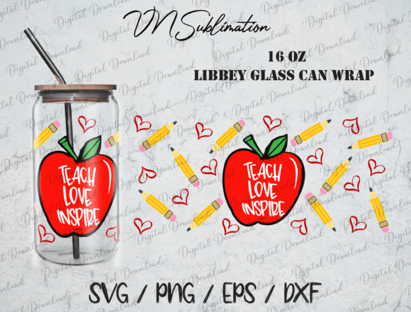 Teacher Glass Wrap SVG: Crafts & Graphics